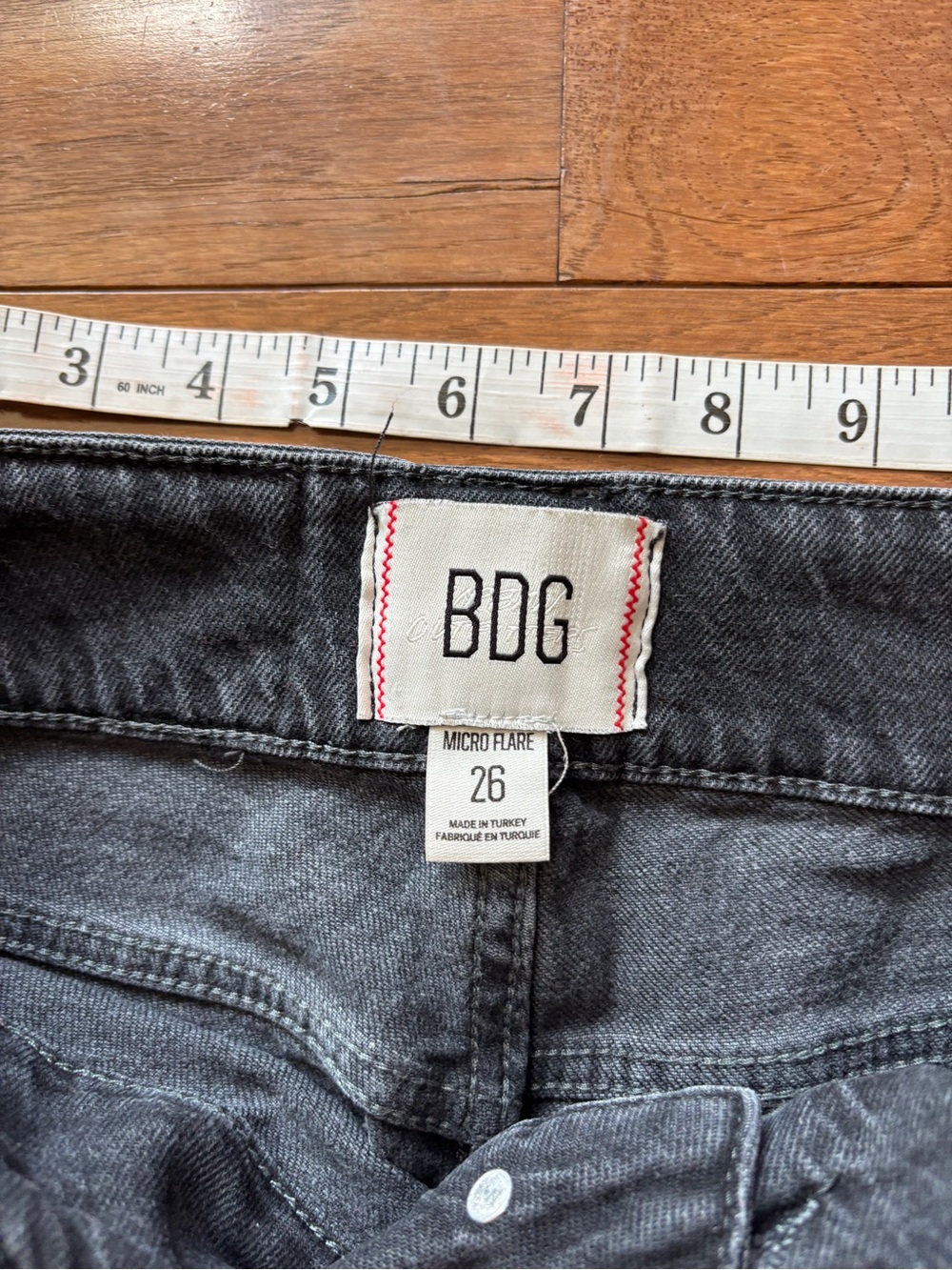 BDG Black Faded Flare Jeans with Front Snap Pockets - Picture 5 of 5